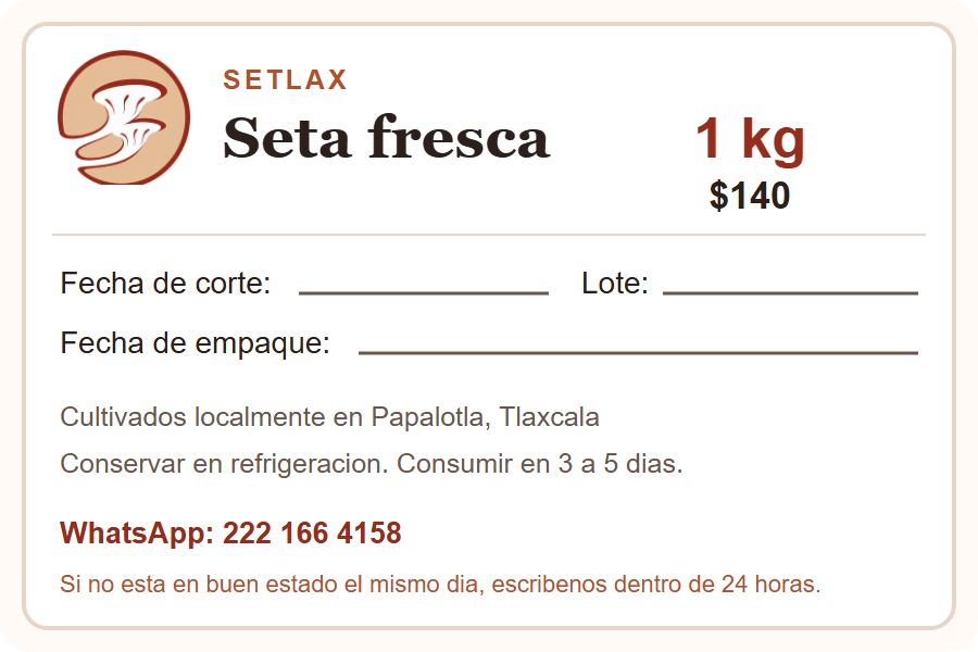 Etiqueta 1 kg comercial