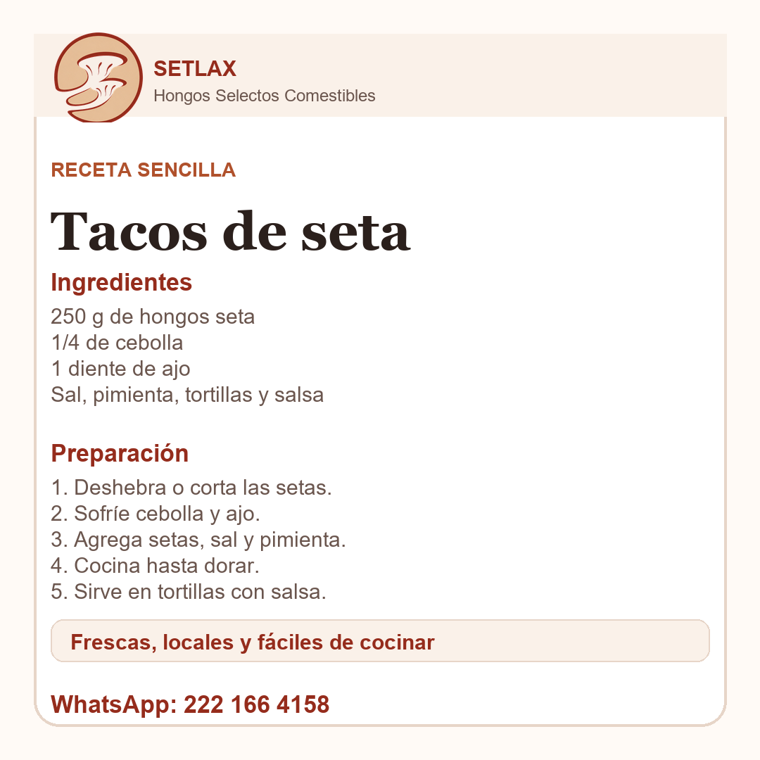 Receta de tacos sencillos de seta